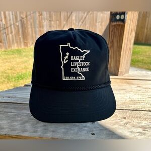 Vintage Minnesota Rope Hat OTTO Black Cap Nylon Zip Strap Back